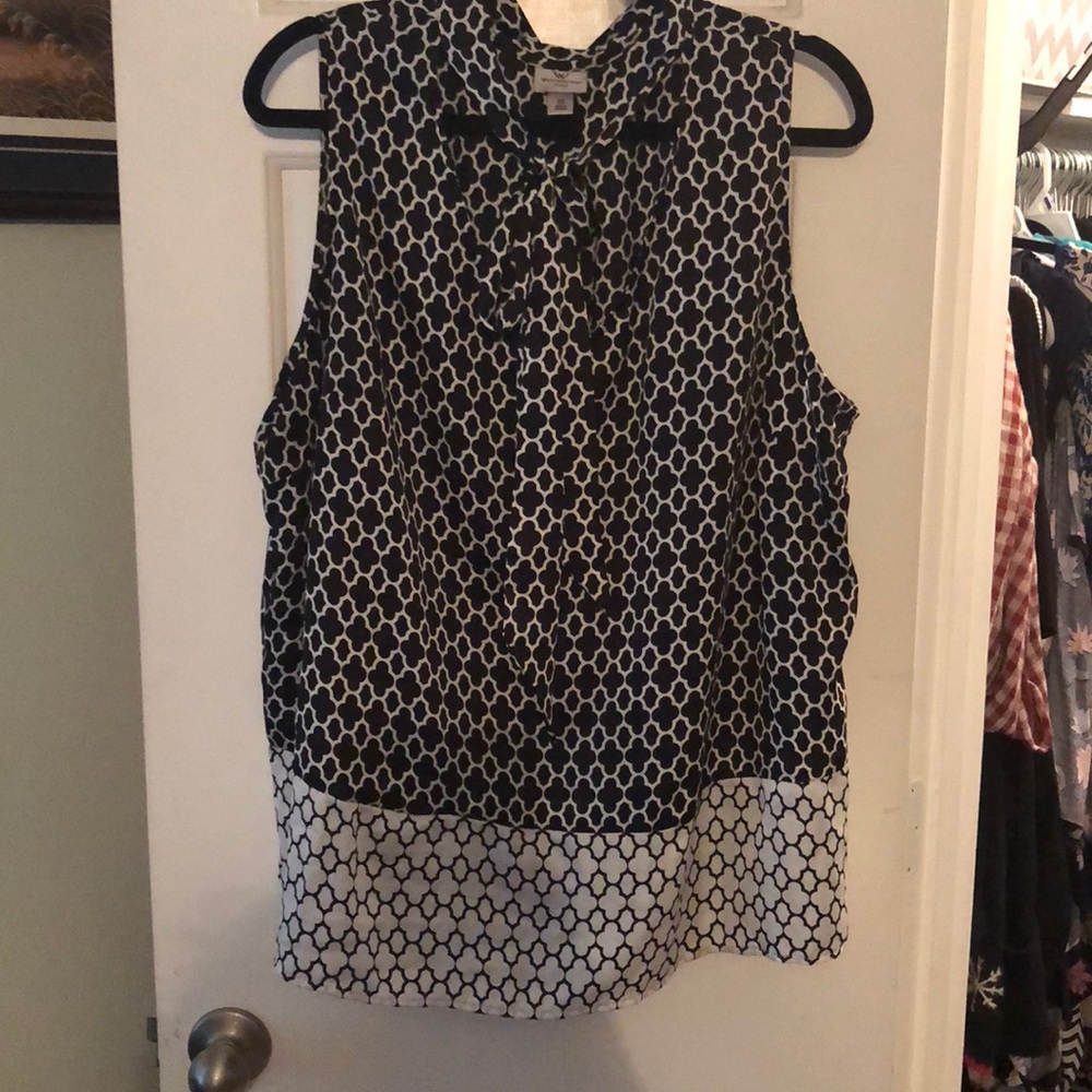 Worthington Silky Blouse with Neck Tie Detail 2X